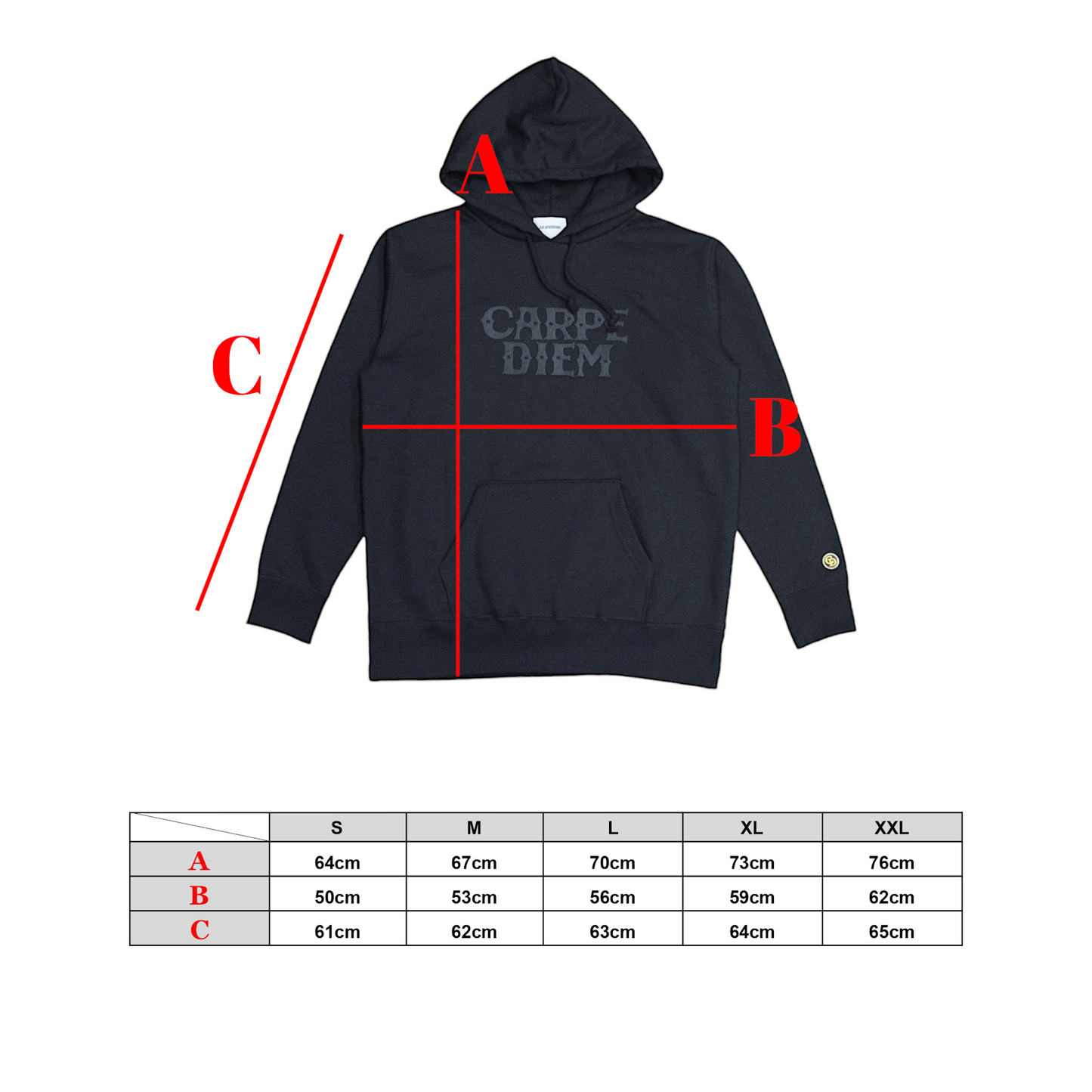 CARPE DIEM Premium Hoodie - Embroidery【Premium】