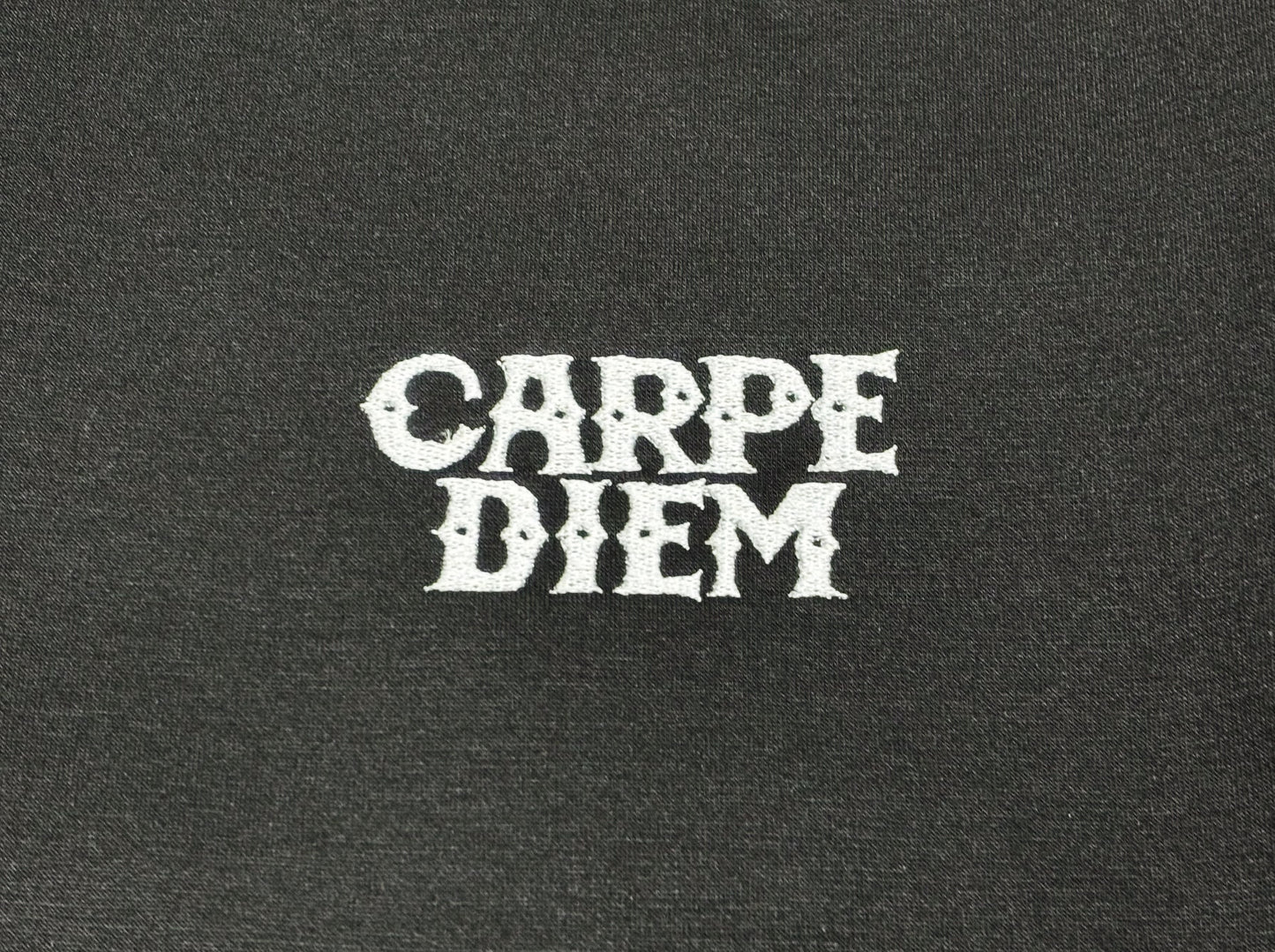 CARPE DIEM EMBROIDERY PANTS - Black