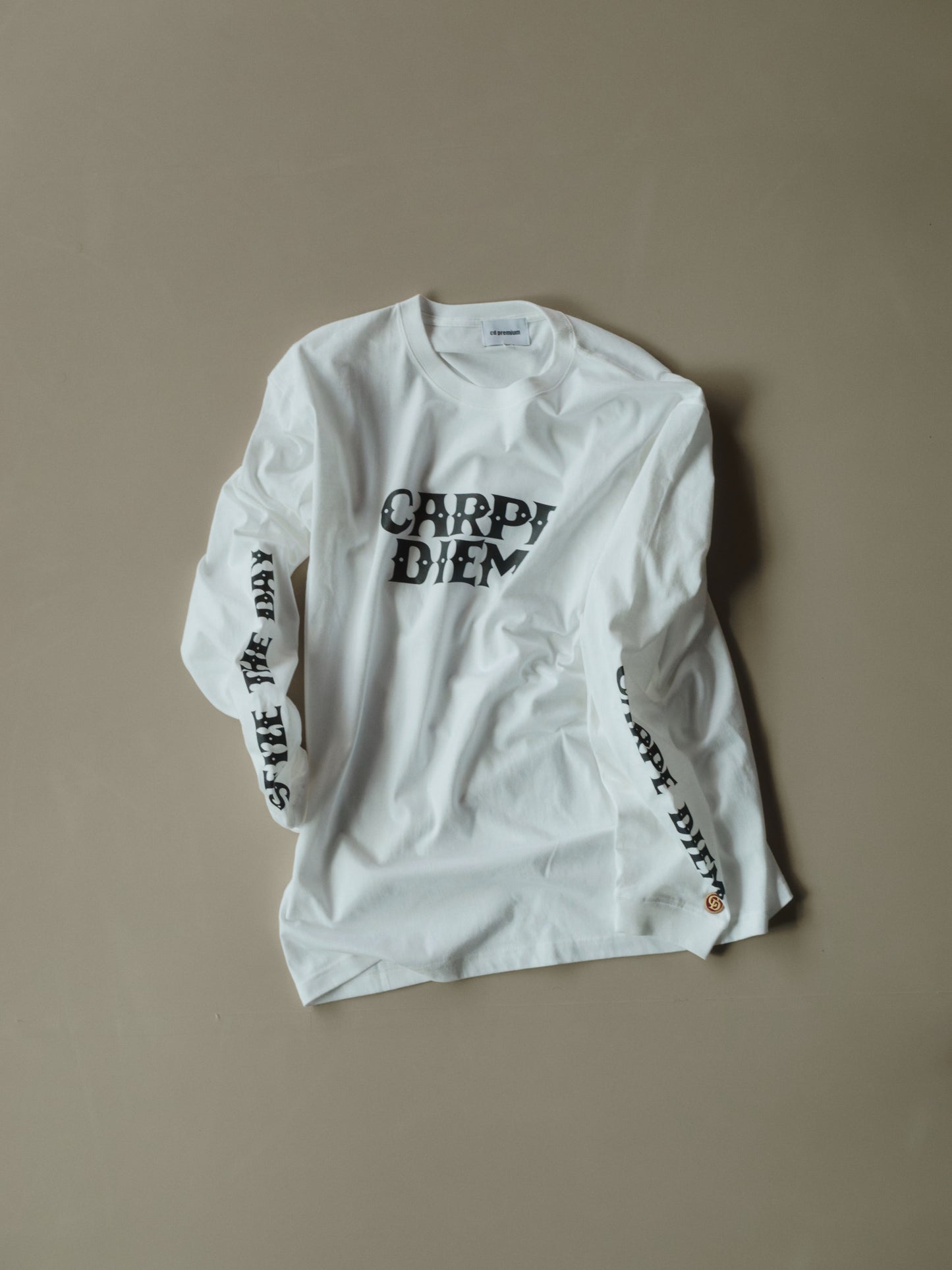 CARPE DIEM Logo L/S T-shirt - White【Premium】