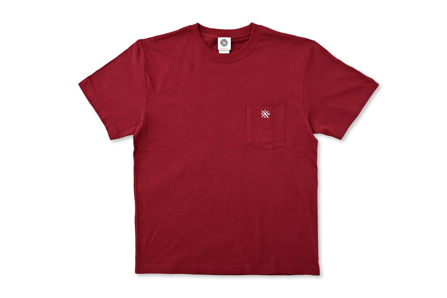 Embroidery logo pocket-T-shirt - Burgundy