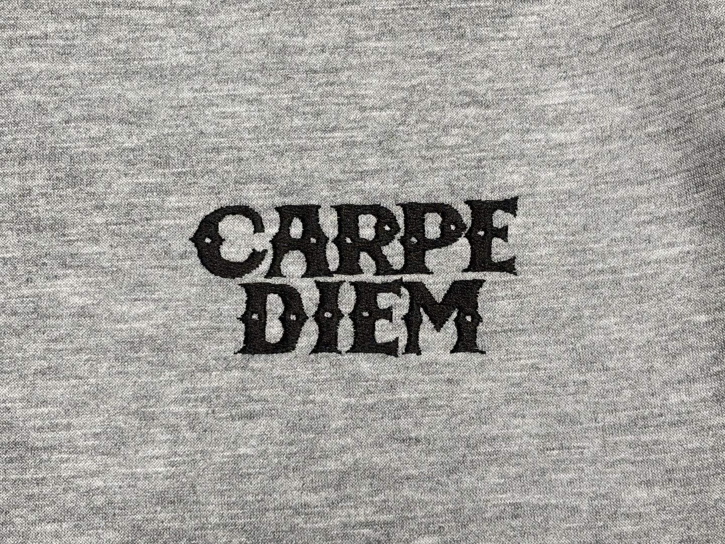 CARPE DIEM EMBROIDERY PANTS - Gray
