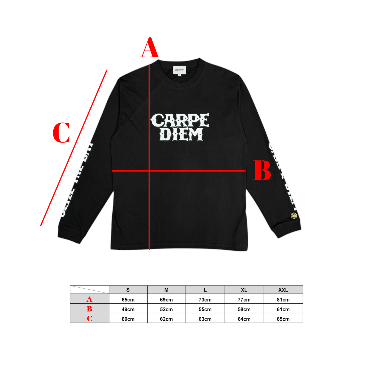 CARPE DIEM Logo L/S T-shirt - Black【Premium】