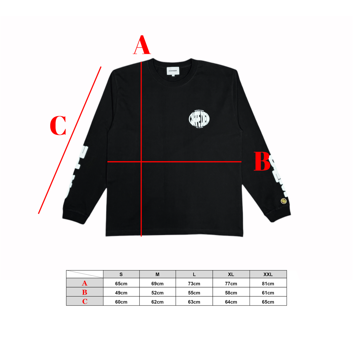CARPE DIEM Oval Logo L/S T-shirt - Black【Premium】