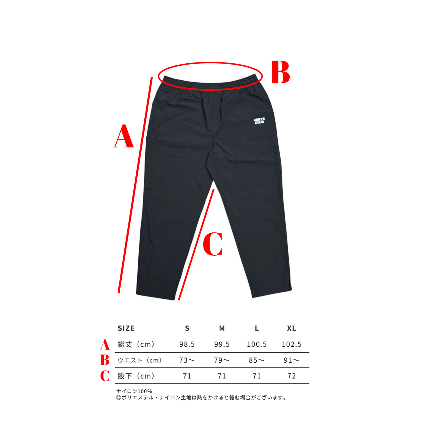CARPE DIEM Versatile Nylon Pants - Black