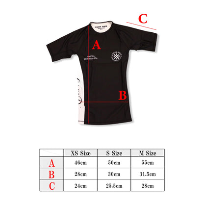 【KIDS】Short Sleeve Rash Guard (Black & White)