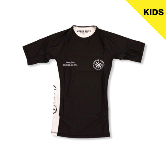 【KIDS】Short Sleeve Rash Guard (Black & White)