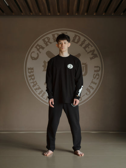 CARPE DIEM Oval Logo L/S T-shirt - Black【Premium】