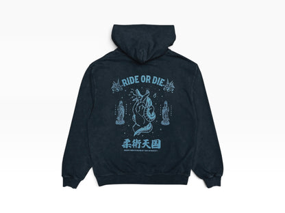 【10月2日金曜日12:00販売開始】柔術天国 RIDE OR DIE HOODIE - Fade Black【Premium】