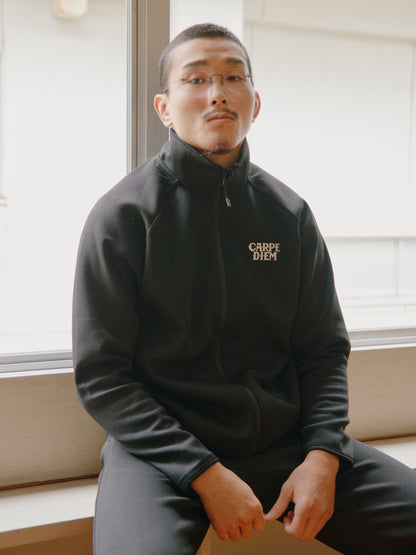 CARPE DIEM EMBROIDERY FULL-ZIP - Black