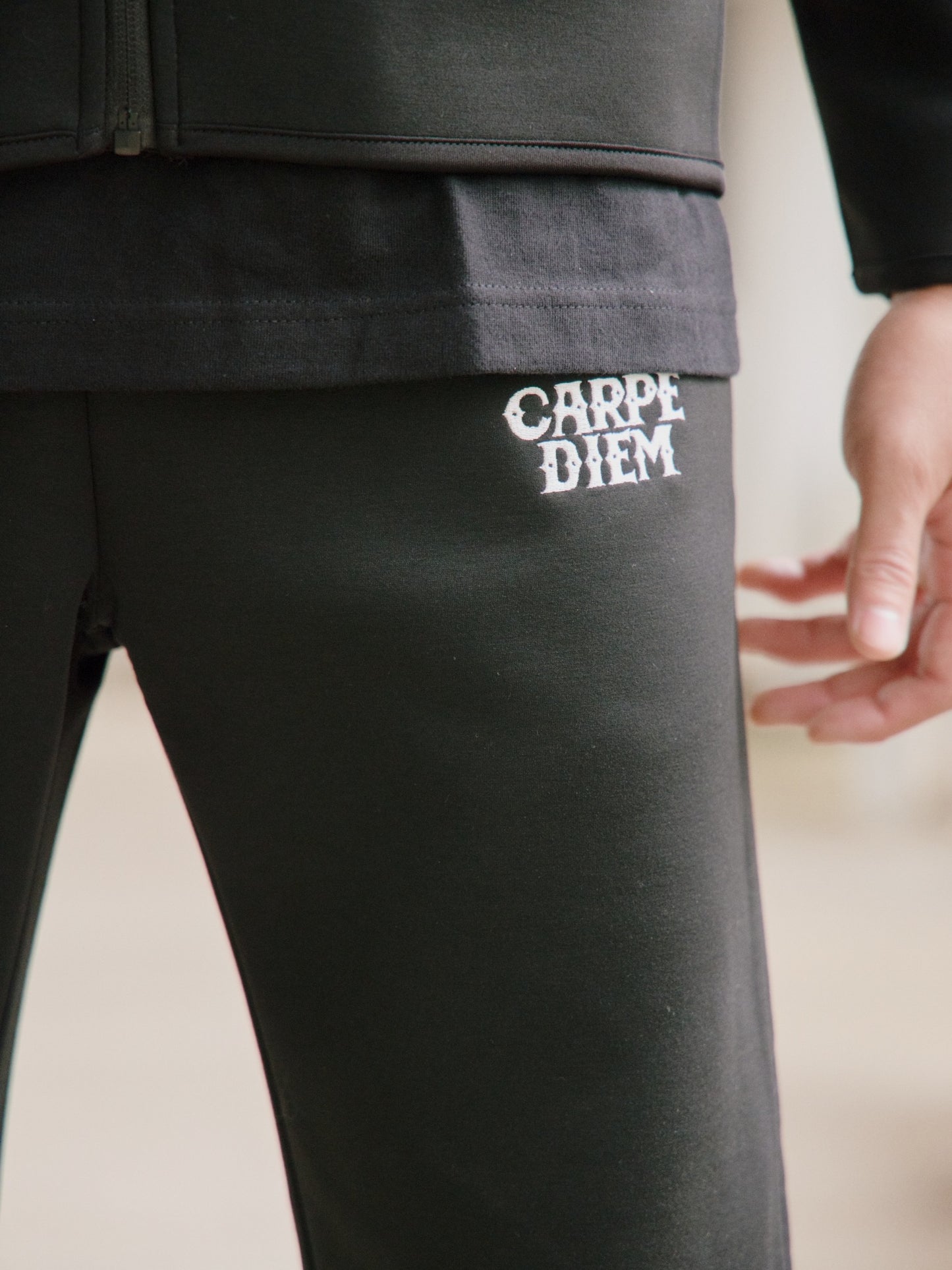 CARPE DIEM EMBROIDERY FULL-ZIP - Black