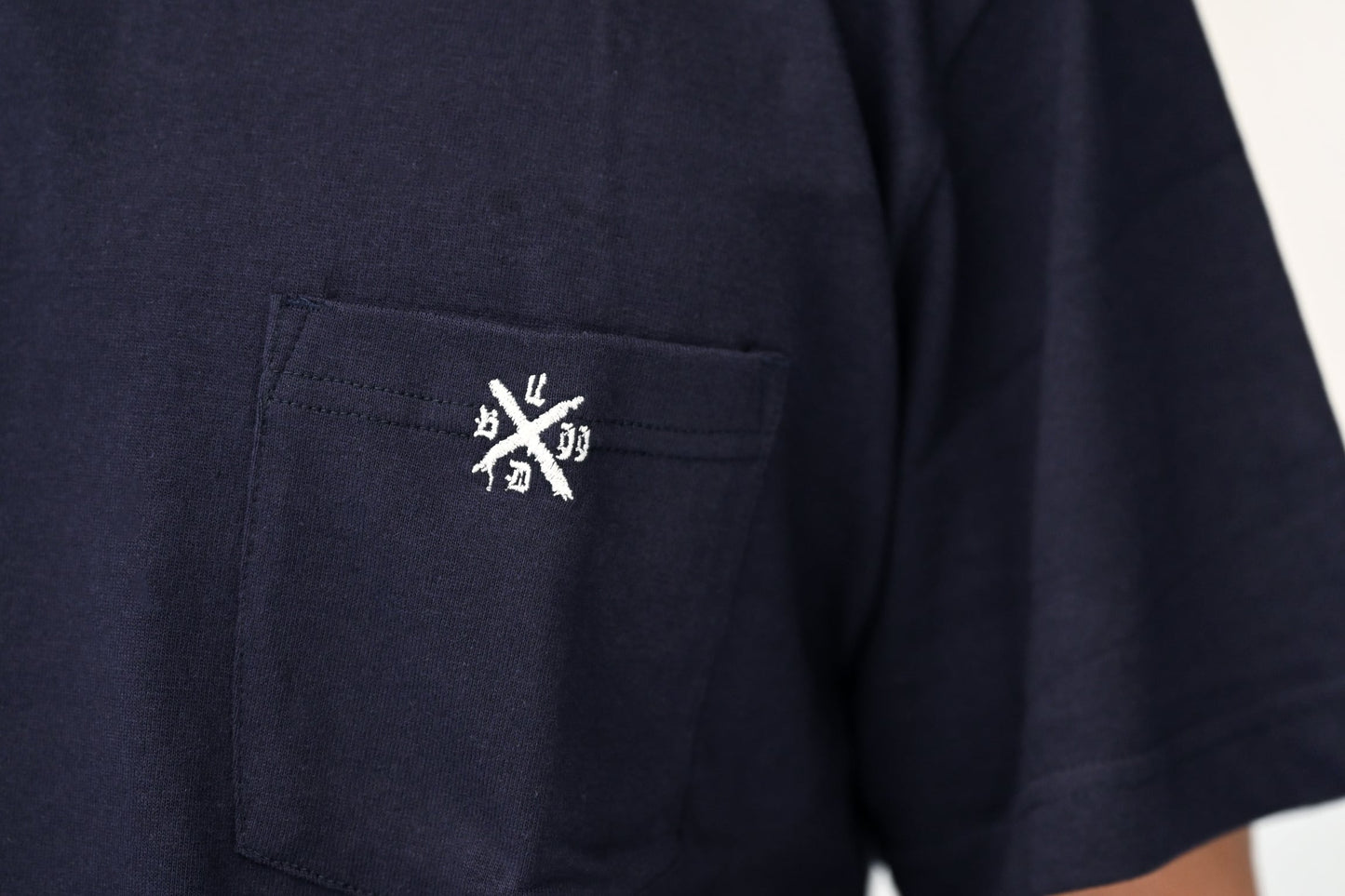 Embroidery logo pocket-T-shirt - Navy