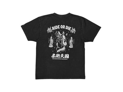 柔術天国 RIDE OR DIE T-SHIRT - Fade Black
