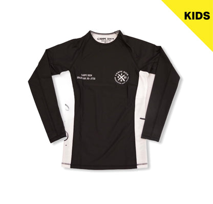 【KIDS】Long Sleeve Rash Guard (Black & White)