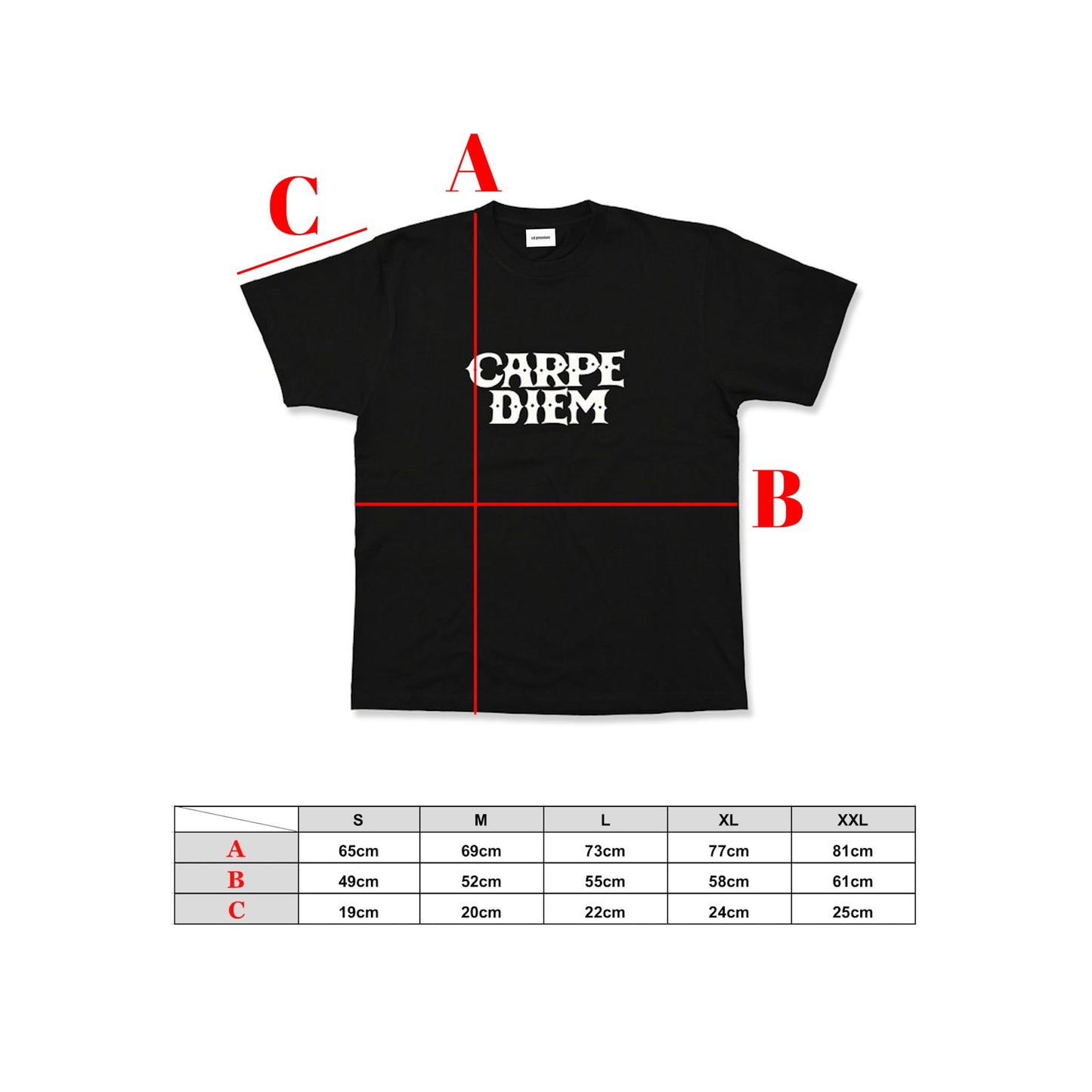 CARPE DIEM T-shirt - Black【Premium】