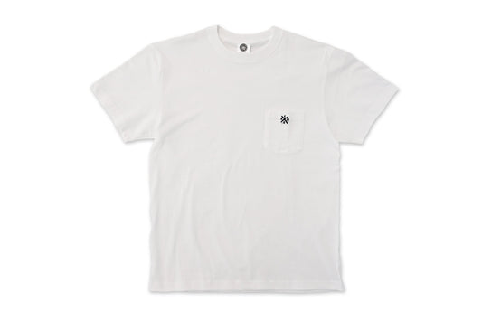 Embroidery logo pocket-T-shirt - White