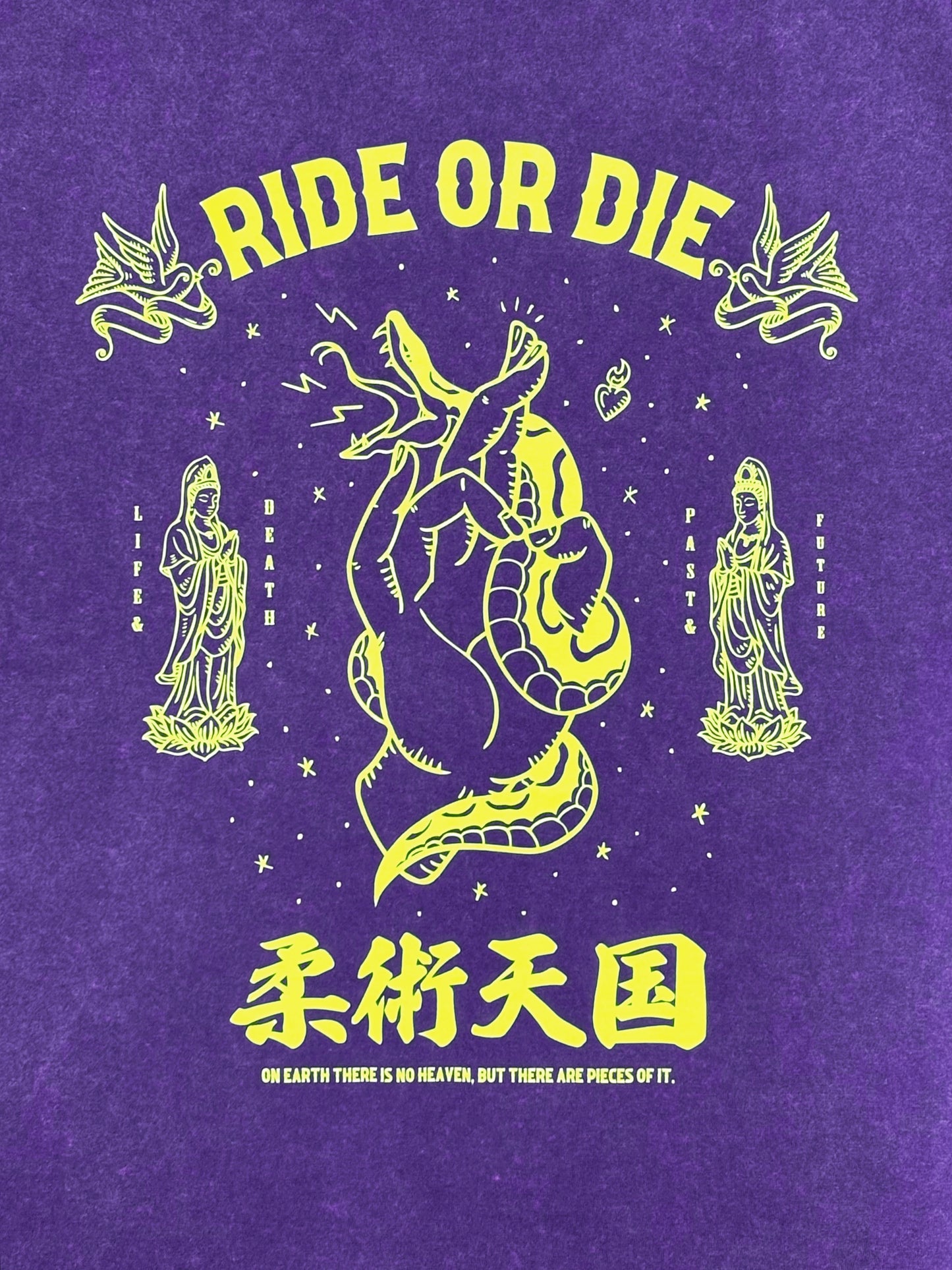 柔術天国 RIDE OR DIE T-SHIRT - Fade Purple