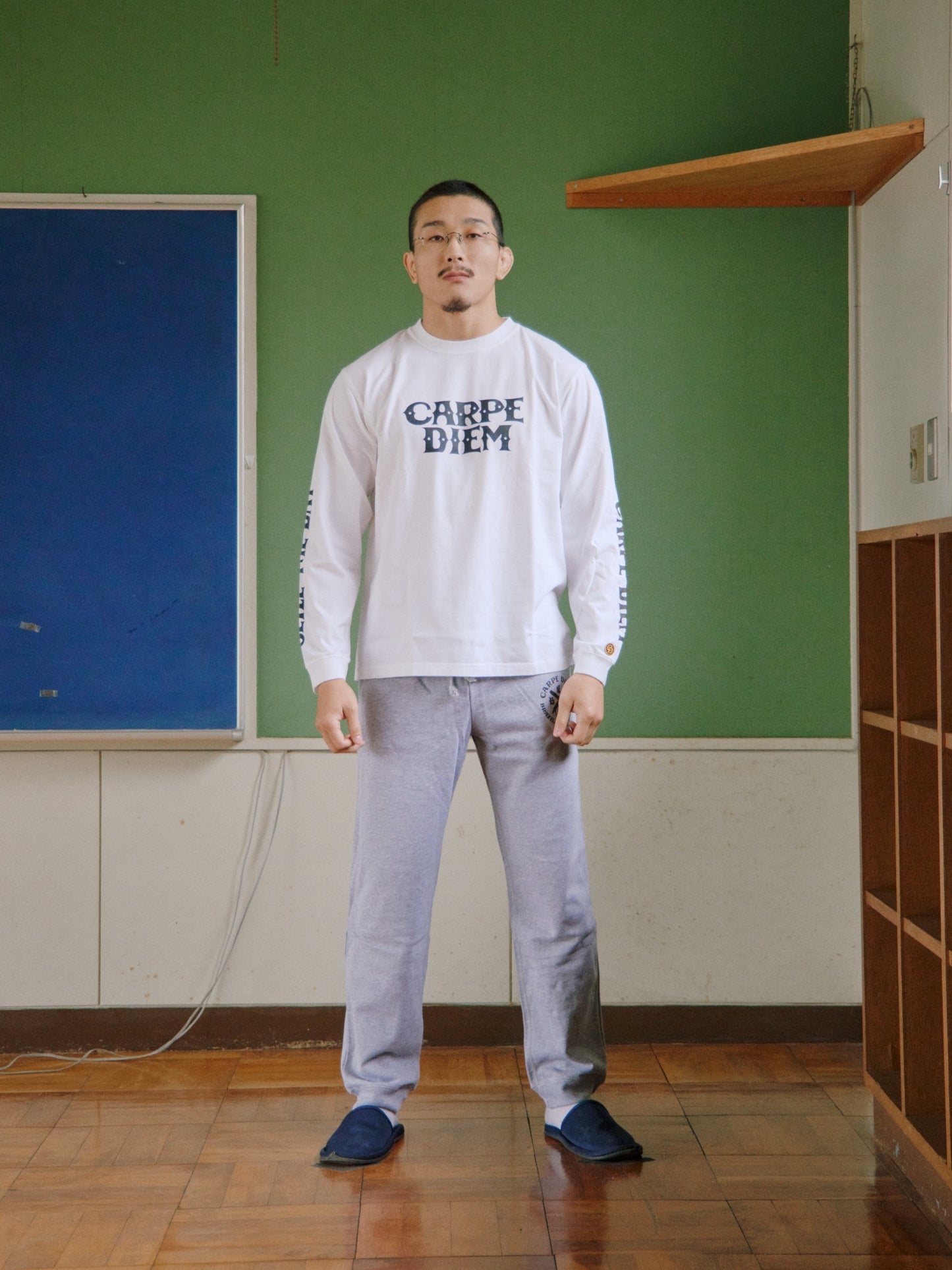 CARPE DIEM Logo L/S T-shirt - White【Premium】