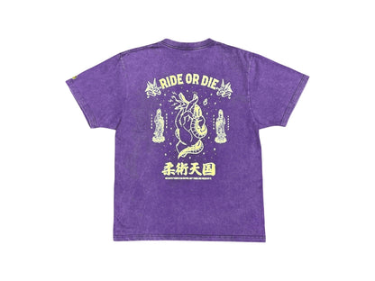 柔術天国 RIDE OR DIE T-SHIRT - Fade Purple