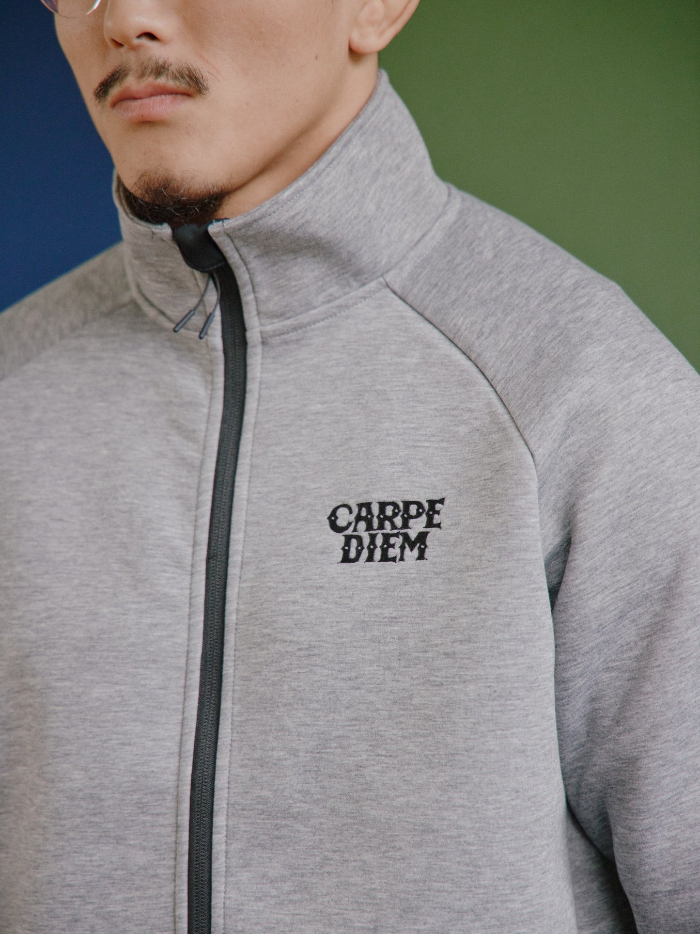 CARPE DIEM EMBROIDERY FULL-ZIP - Gray