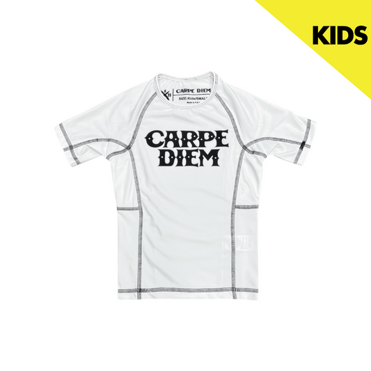 【KIDS】CARPE DIEM Rash Guard - White