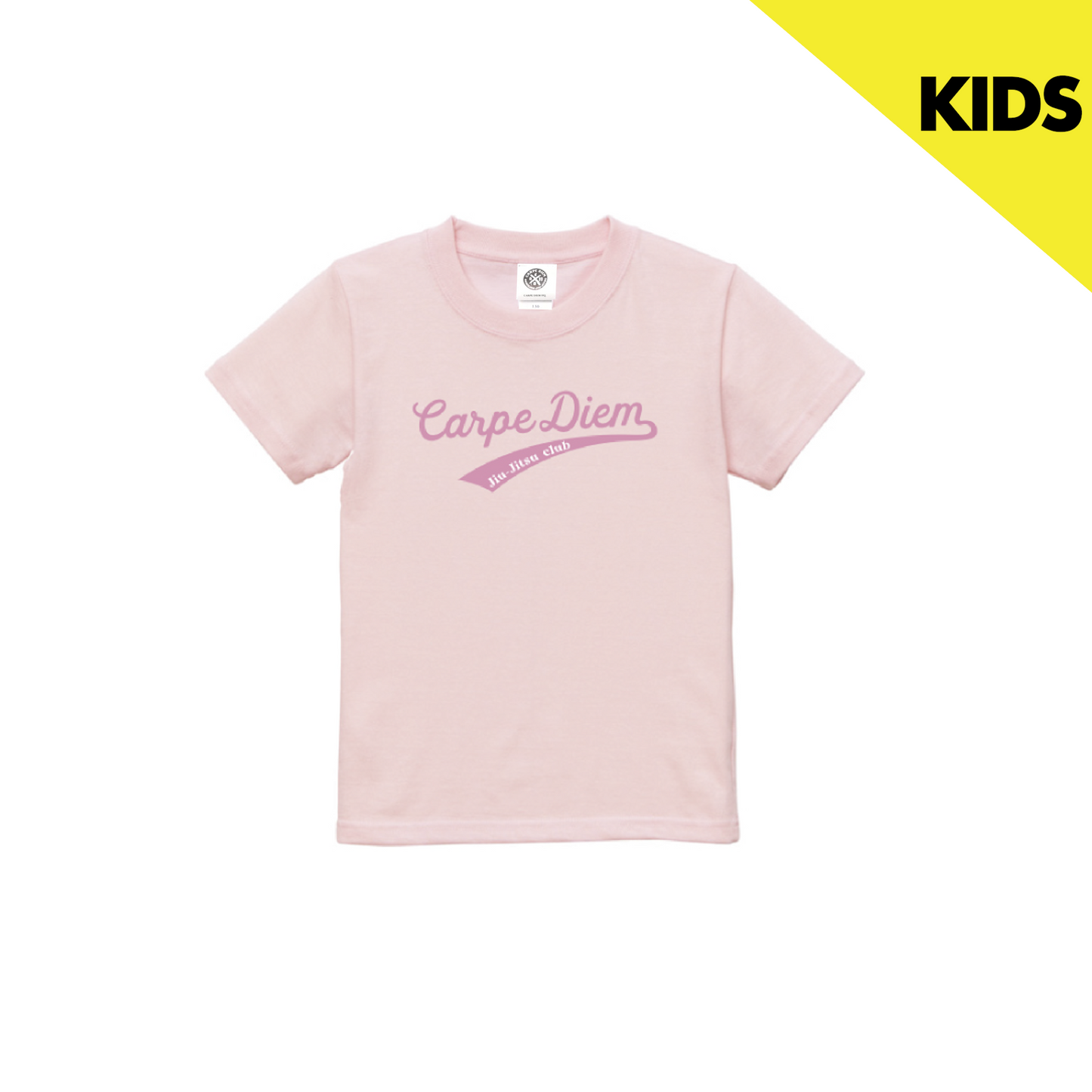 【KIDS】Cursive Logo T-shirt - Light Pink
