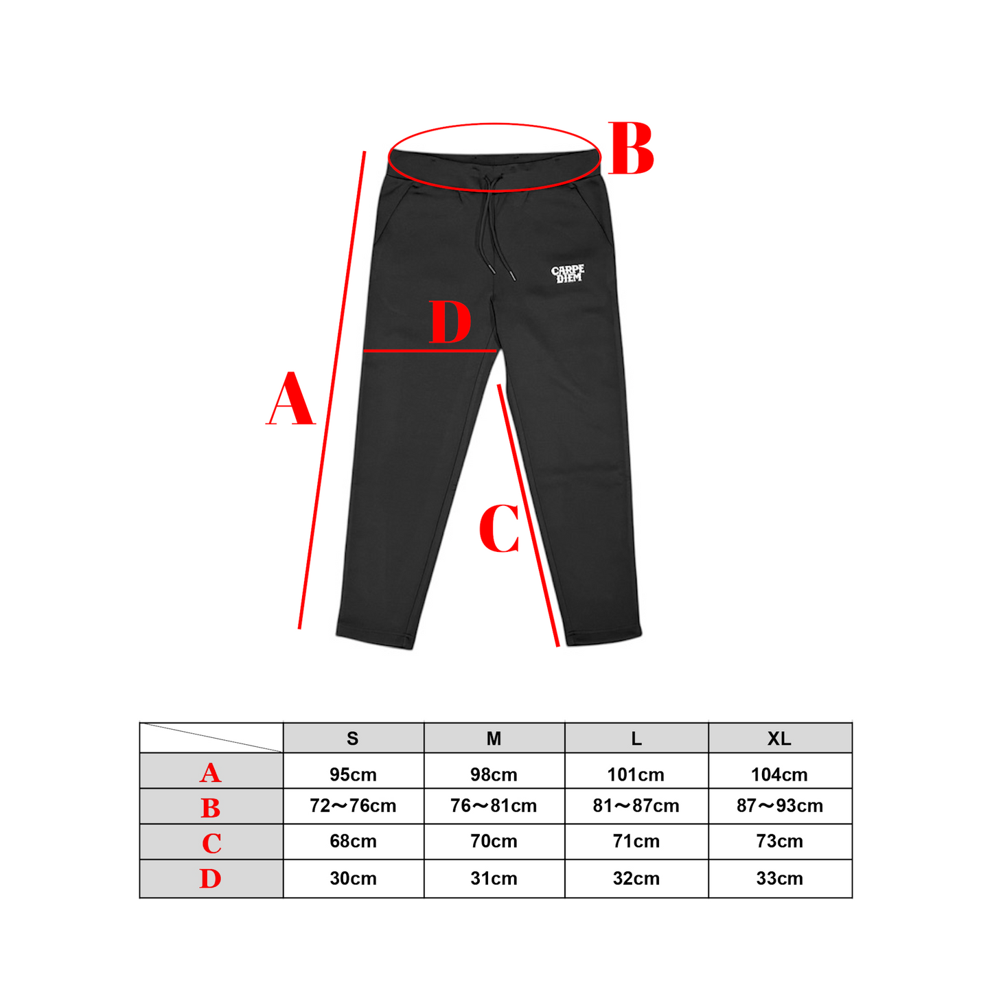 CARPE DIEM EMBROIDERY PANTS - Black