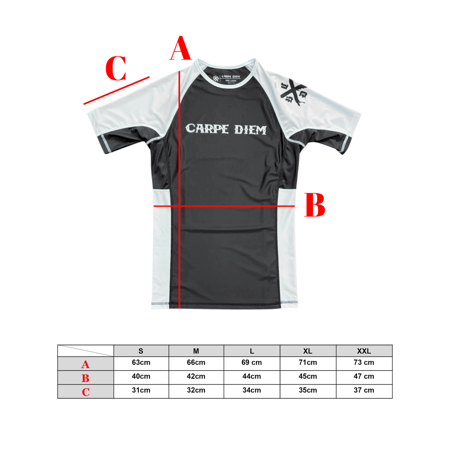 Ranked Rash Guard Ver.2
 - White (Short Sleeve)