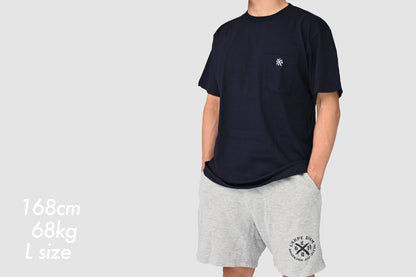 Embroidery logo pocket-T-shirt - Navy